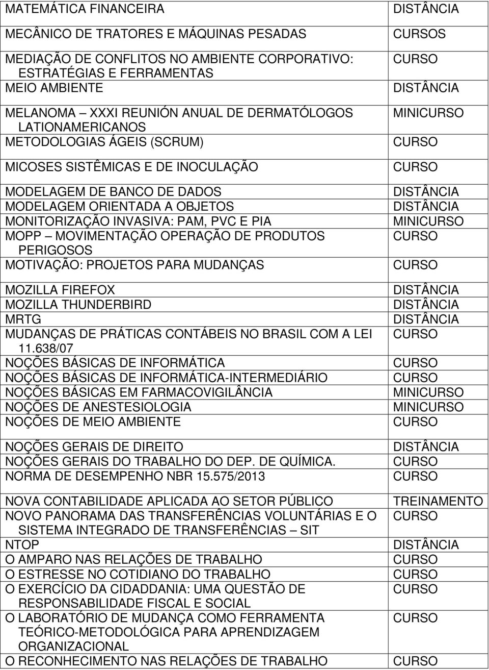 OPERAÇÃO DE PRODUTOS PERIGOSOS MOTIVAÇÃO: PROJETOS PARA MUDANÇAS MOZILLA FIREFOX MOZILLA THUNDERBIRD MRTG MUDANÇAS DE PRÁTICAS CONTÁBEIS NO BRASIL COM A LEI 11.