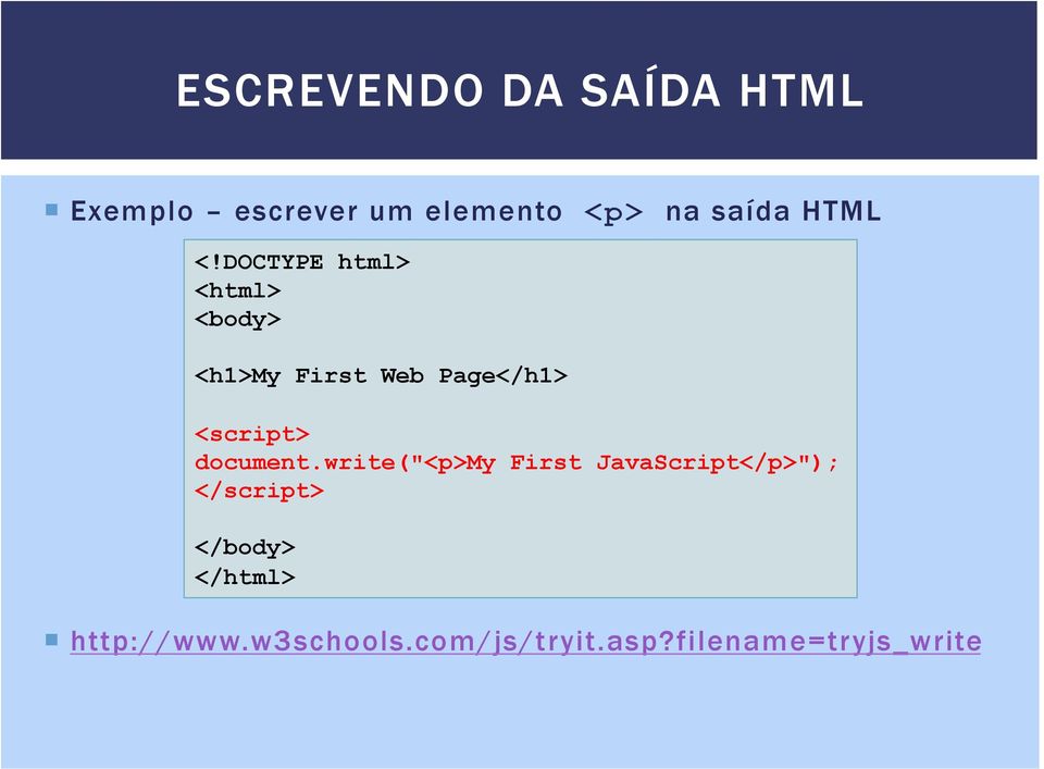 DOCTYPE html> <html> <body> <h1>my First Web Page</h1> <script>