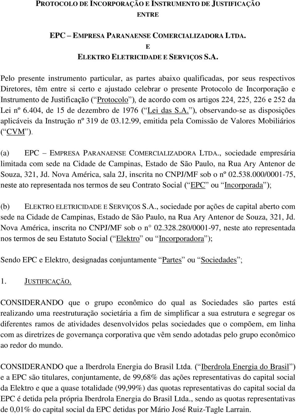 ÃO ENTRE EPC EMPRESA 