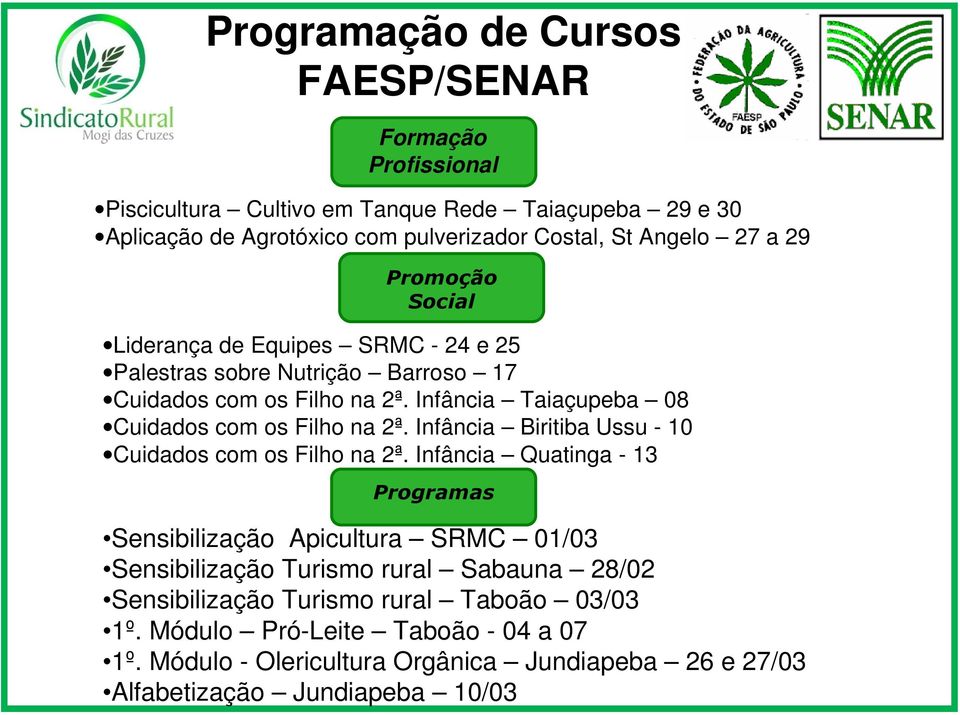 Infância Taiaçupeba 08 Cuidados com os Filho na 2ª. Infância Biritiba Ussu - 10 Cuidados com os Filho na 2ª.