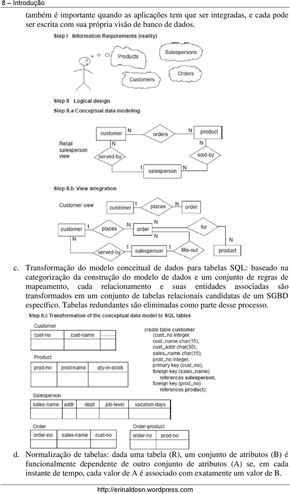 m sua própria visão de banco de dados. c.