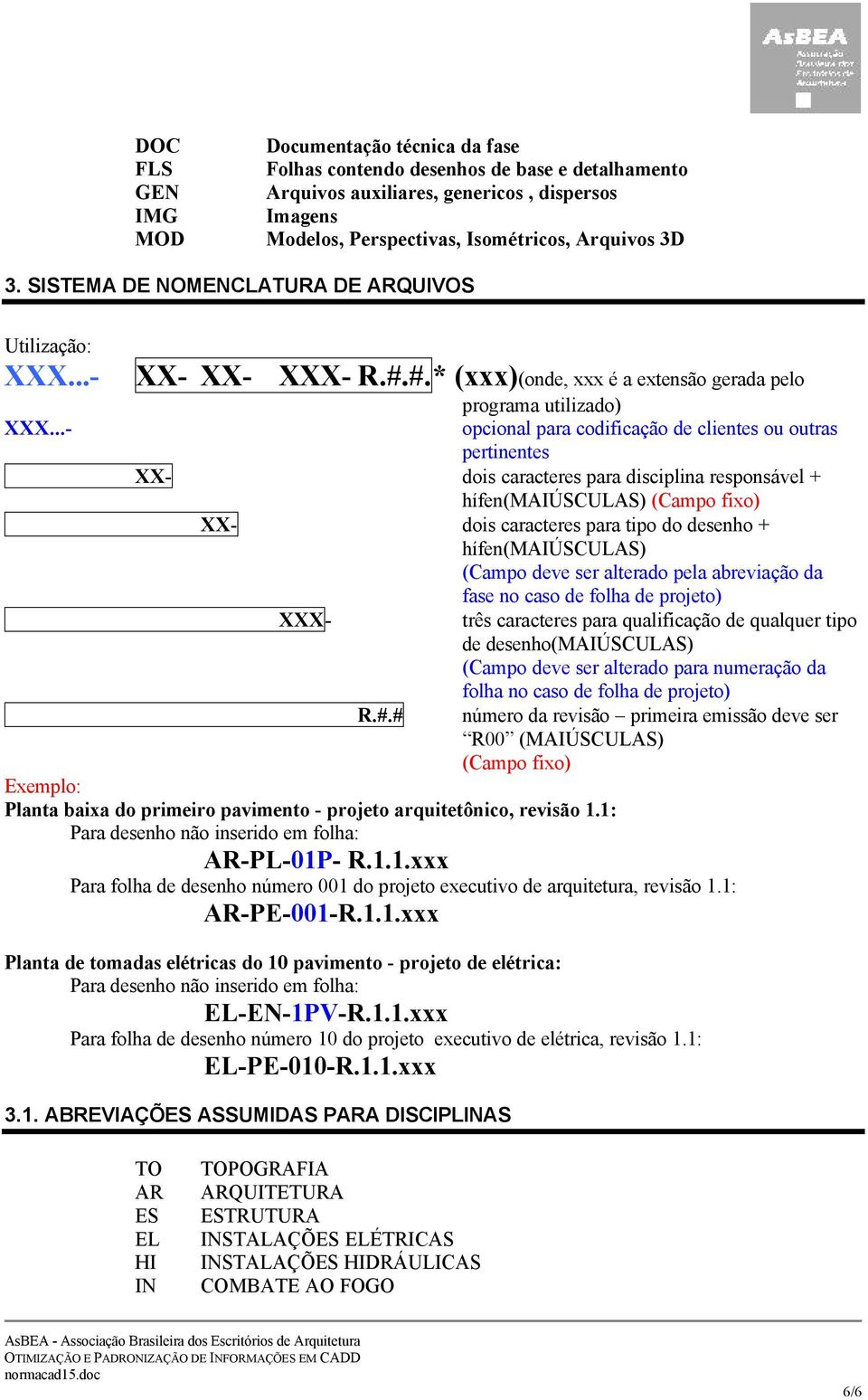 #.* (xxx)(onde, xxx é a extensão gerada pelo programa utilizado) opcional para codificação de clientes ou outras pertinentes XX- dois caracteres para disciplina responsável + hífen(maiúsculas) (Campo