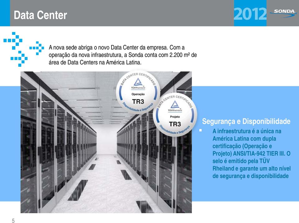 200 m² de área de Data Centers na América Latina.