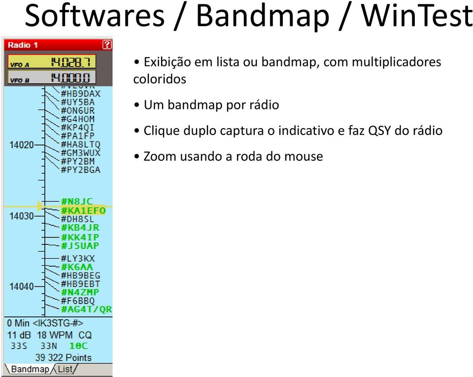 bandmap por rádio Clique duplo captura o