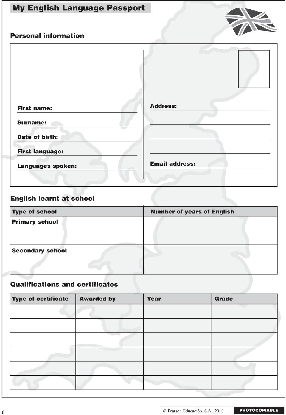 school Type of school Primary school Number of years of English Secondary school