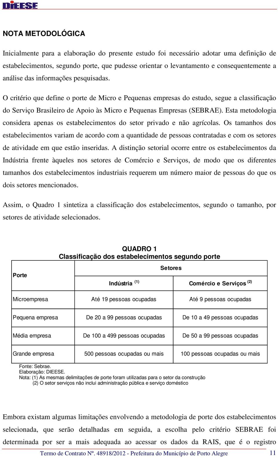 Esta metodologia considera apenas os estabelecimentos do setor privado e não agrícolas.