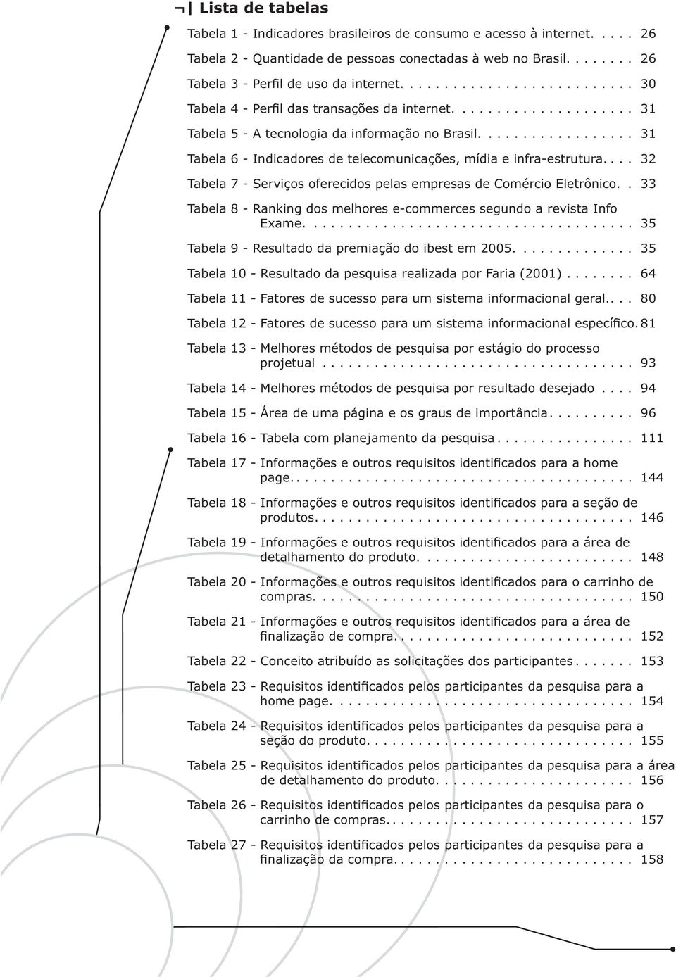 ................. 31 Tabela 6 - Indicadores de telecomunicações, mídia e infra-estrutura.... 32 Tabela 7 - Serviços oferecidos pelas empresas de Comércio Eletrônico.