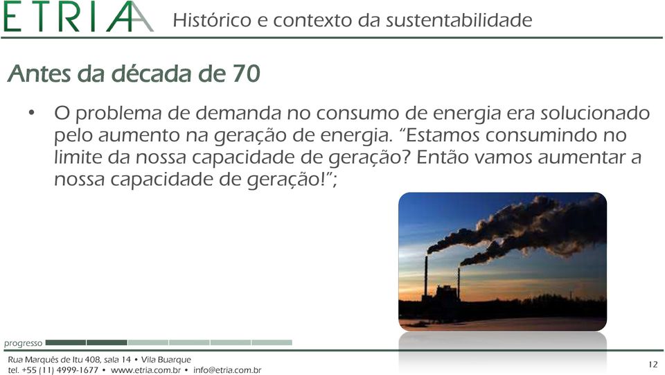 aumento na geração de energia.