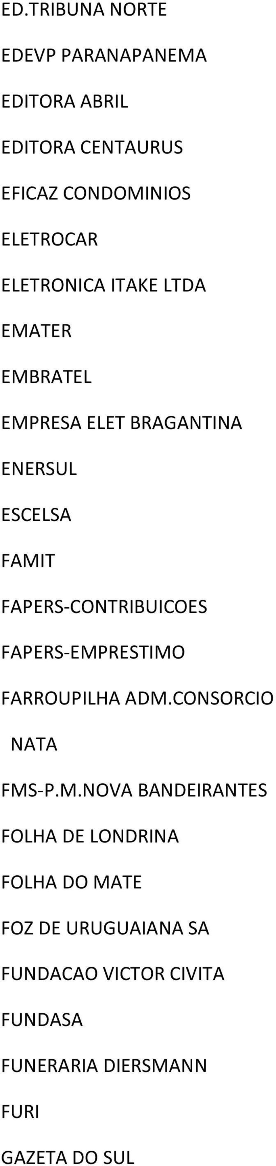 FAPERS-CONTRIBUICOES FAPERS-EMP