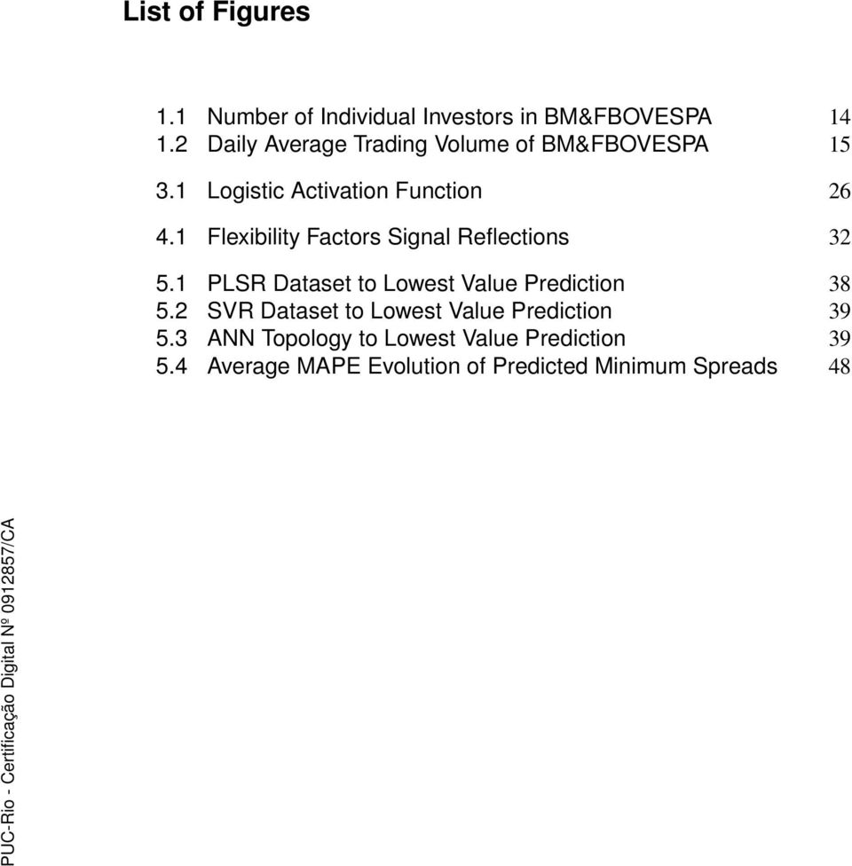 1 Flexibility Factors Signal Reflections 32 5.1 PLSR Dataset to Lowest Value Prediction 38 5.