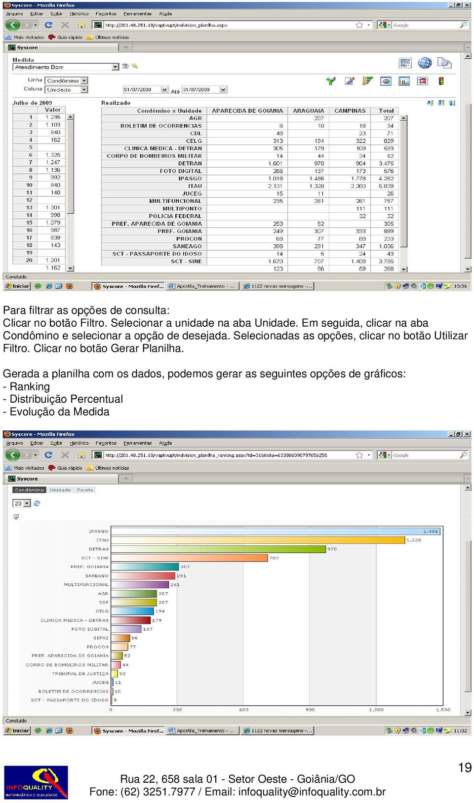 Selecionadas as opções, clicar no botão Utilizar Filtro. Clicar no botão Gerar Planilha.