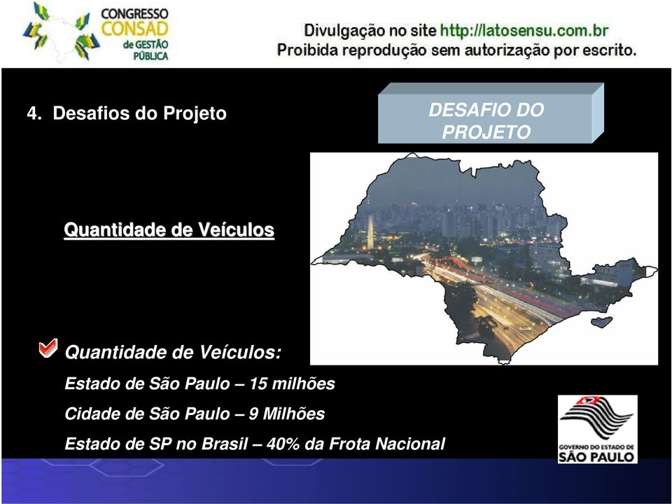 Estado de São Paulo 15 milhões Cidade de São