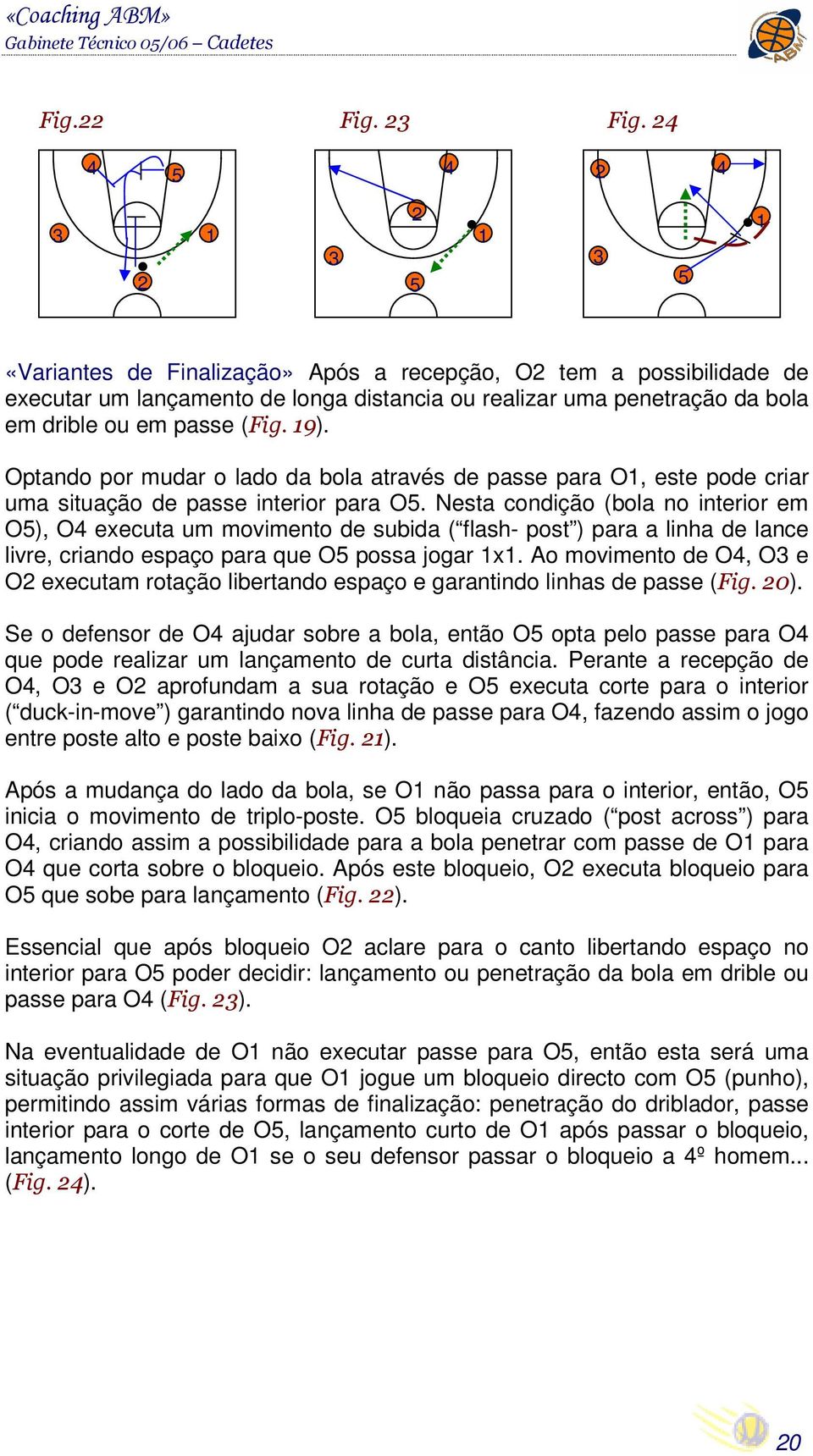 Optando por mudar o lado da bola através de passe para O, este pode criar uma situação de passe interior para O.