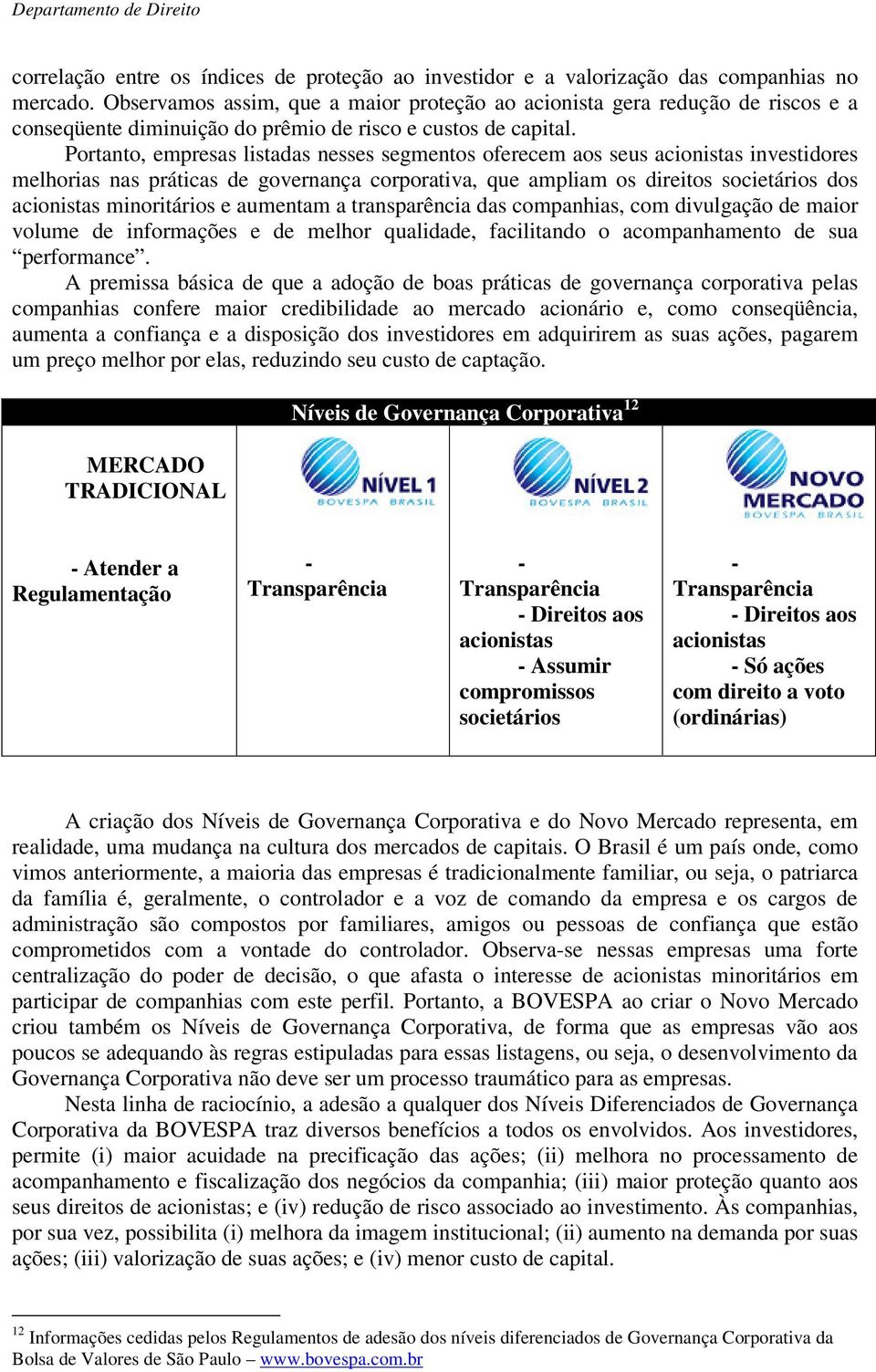 Portanto, empresas listadas nesses segmentos oferecem aos seus acionistas investidores melhorias nas práticas de governança corporativa, que ampliam os direitos societários dos acionistas