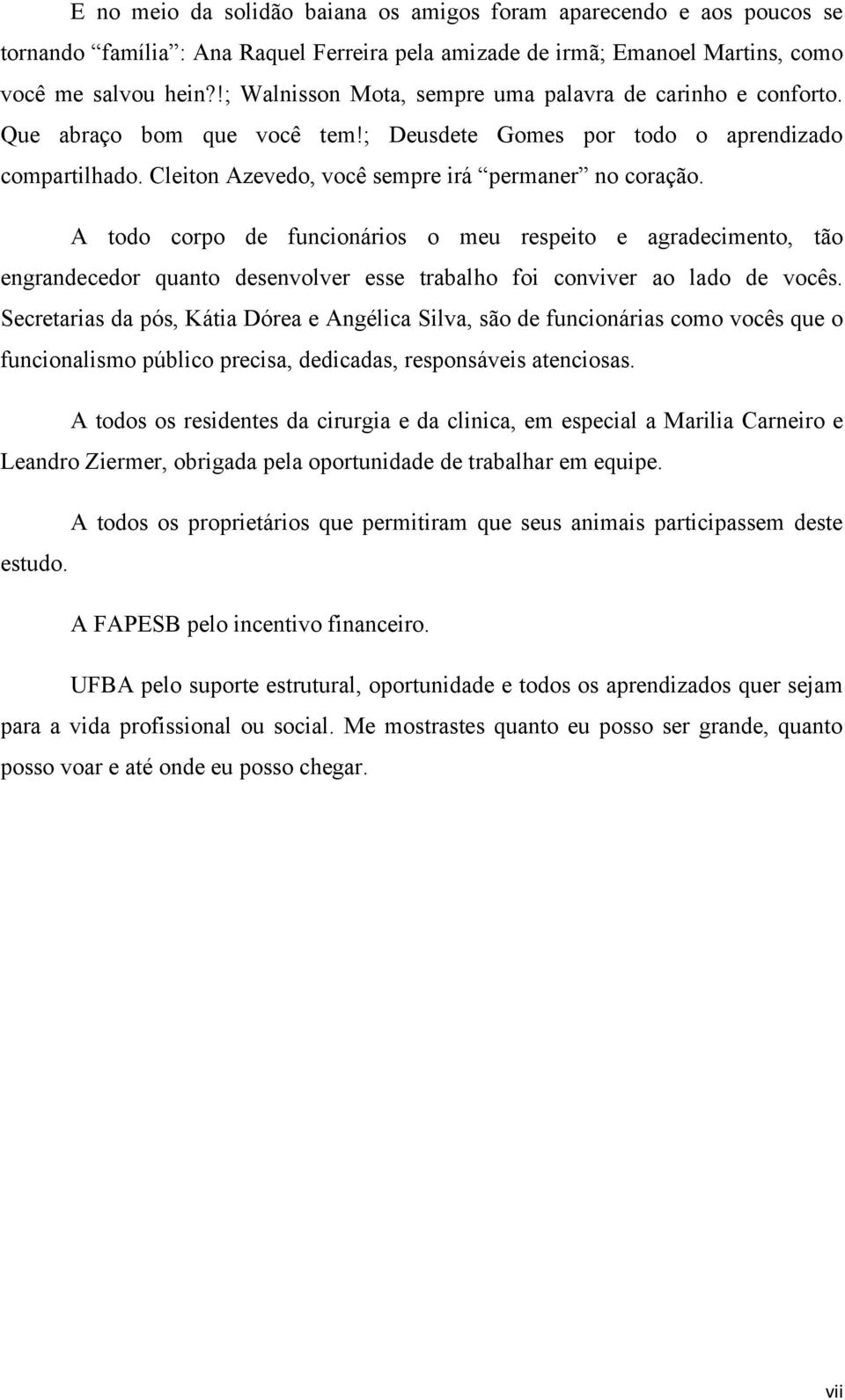 A todo corpo de funcionários o meu respeito e agradecimento, tão engrandecedor quanto desenvolver esse trabalho foi conviver ao lado de vocês.