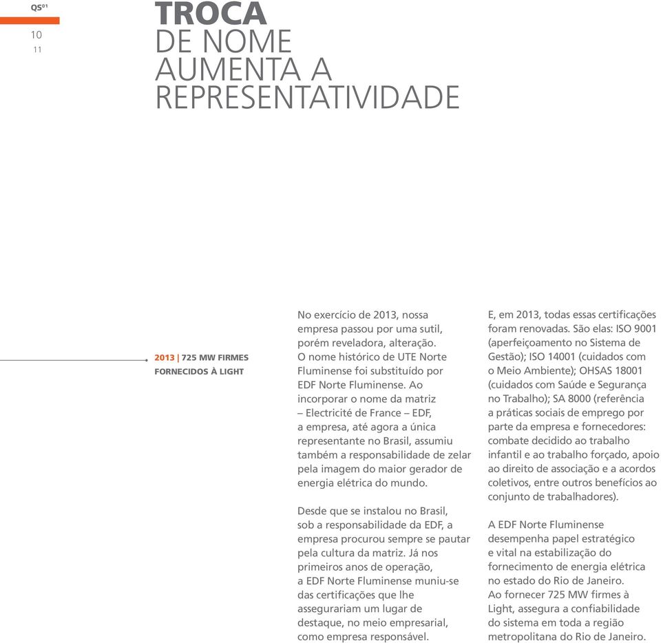 Ao incorporar o nome da matriz Electricité de France EDF, a empresa, até agora a única representante no Brasil, assumiu também a responsabilidade de zelar pela imagem do maior gerador de energia