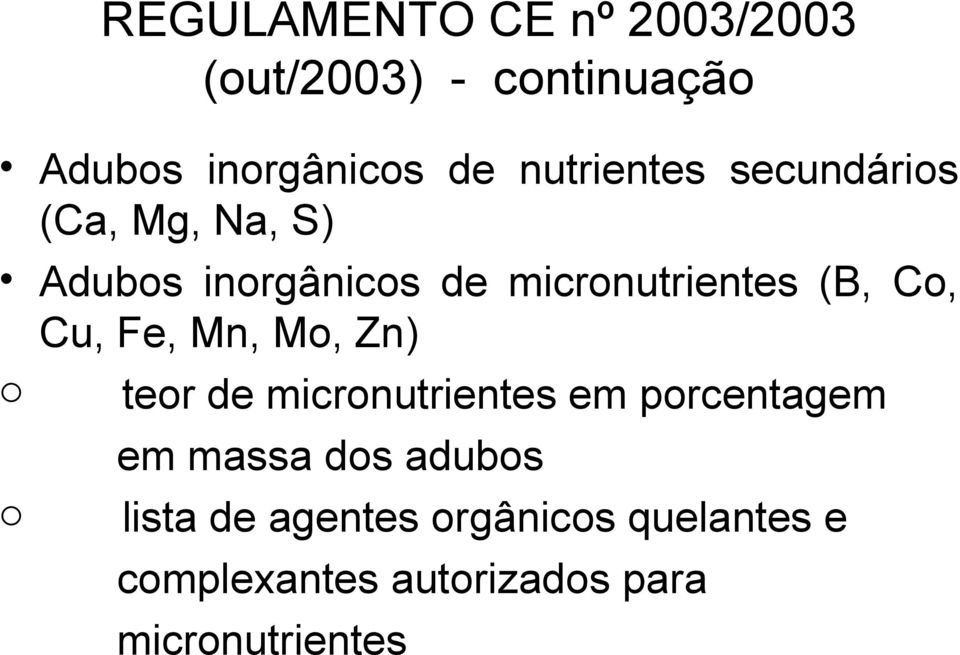 micronutrientes em porcentagem o em massa dos adubos lista de