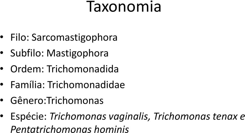 Trichomonadidae Gênero:Trichomonas Espécie: