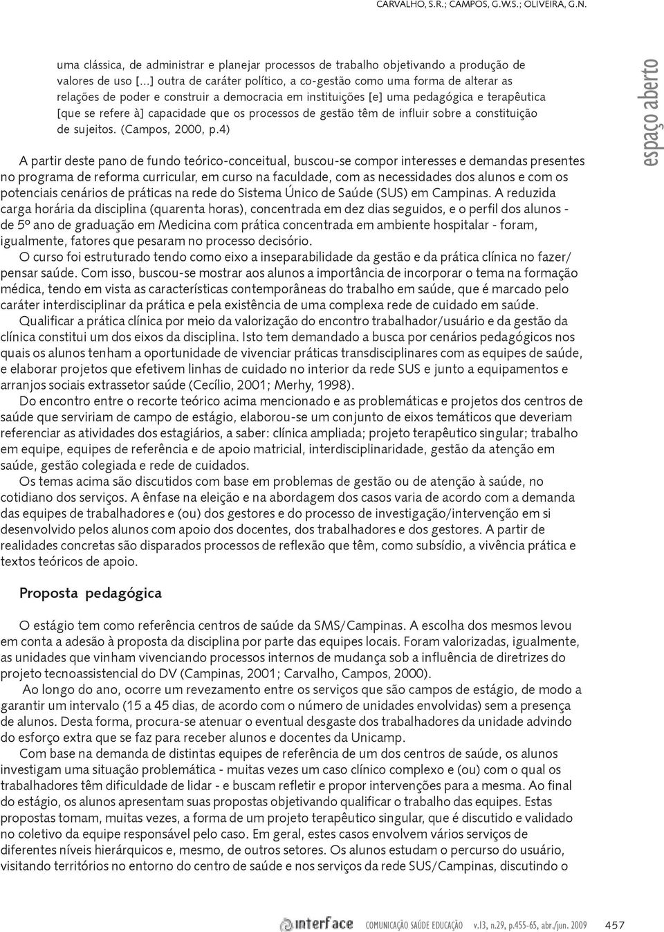 processos de gestão têm de influir sobre a constituição de sujeitos. (Campos, 2000, p.