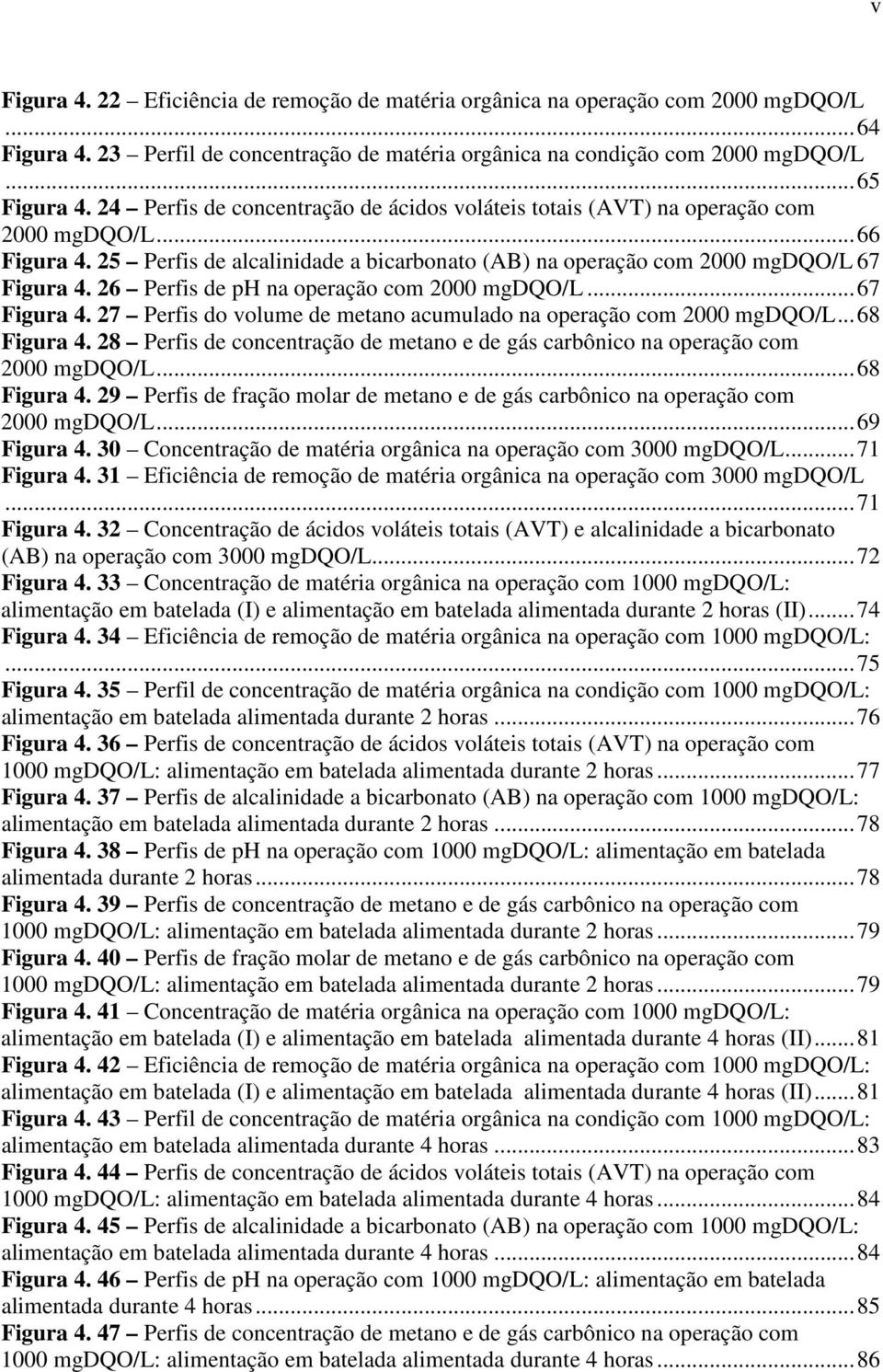 26 Perfis de ph na operação com 2 mgdqo/l...67 Figura 4. 27 Perfis do volume de metano acumulado na operação com 2 mgdqo/l...68 Figura 4.