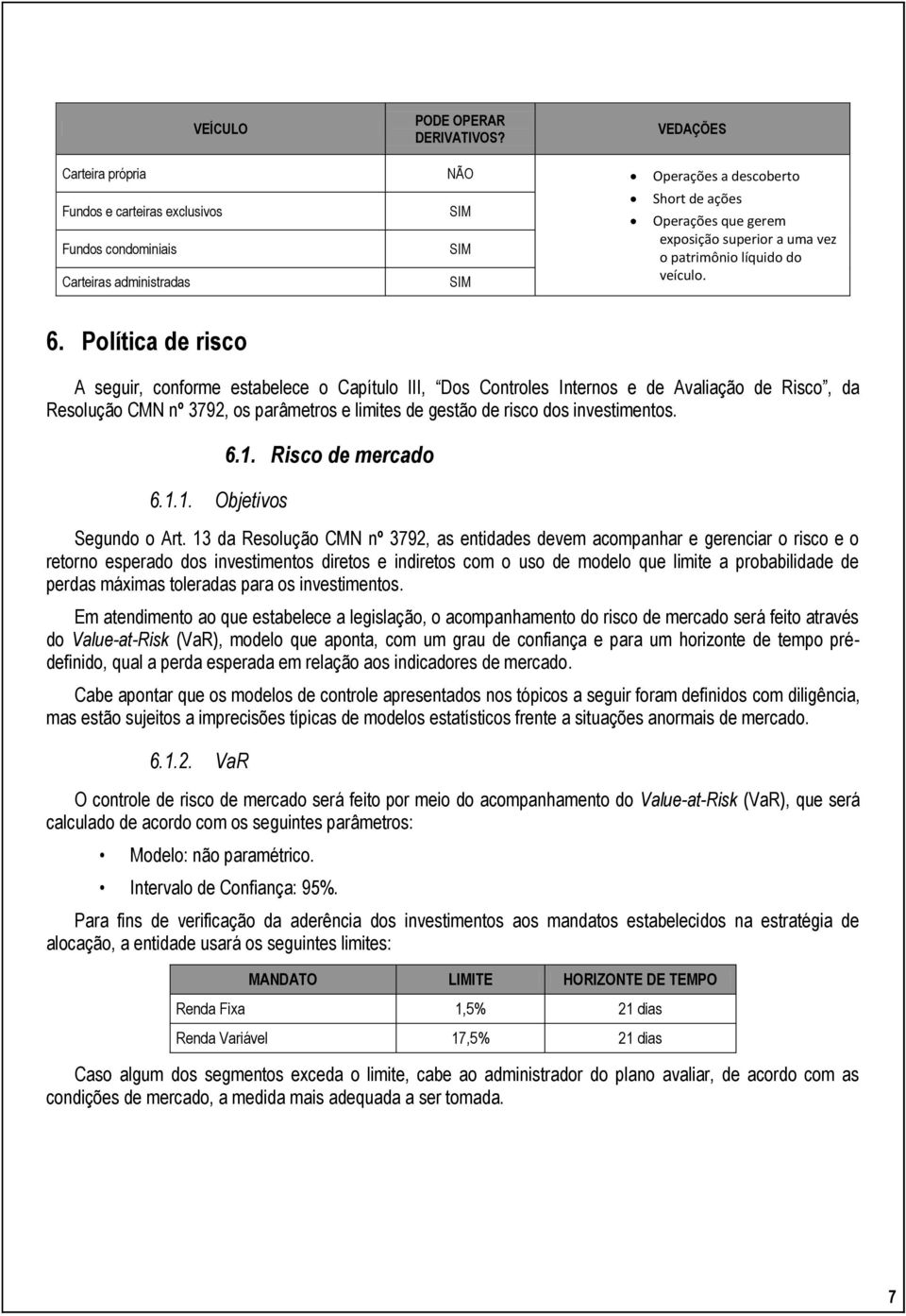 vez o patrimônio líquido do veículo. 6.