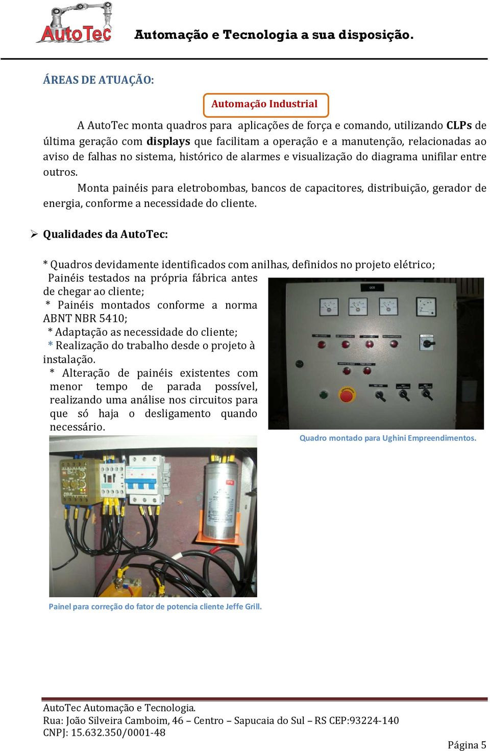 Monta painéis para eletrobombas, bancos de capacitores, distribuição, gerador de energia, conforme a necessidade do cliente.