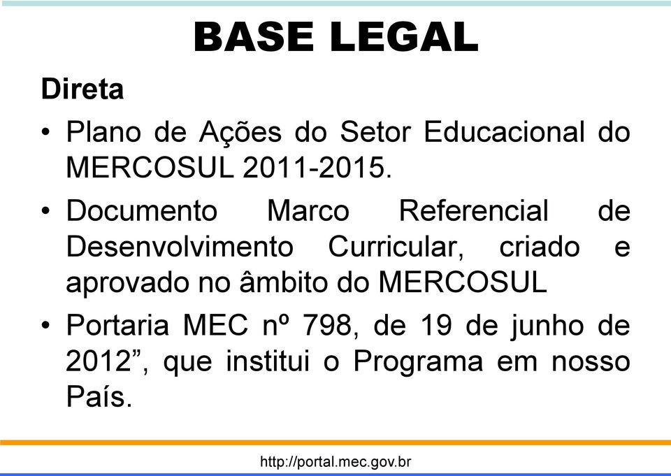 Documento Marco Referencial de Desenvolvimento Curricular,