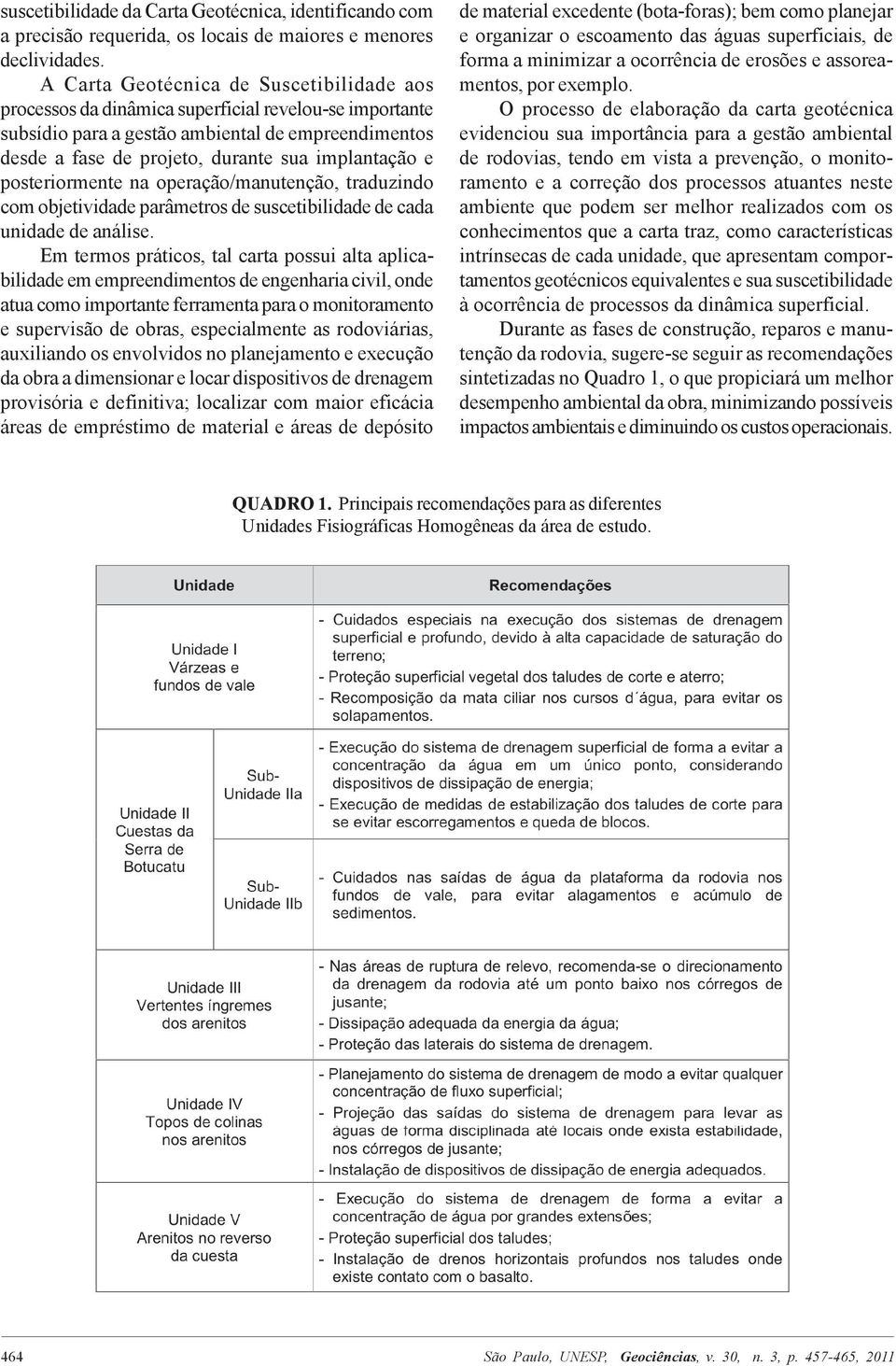 e posteriormente na operação/manutenção, traduzindo com objetividade parâmetros de suscetibilidade de cada unidade de análise.