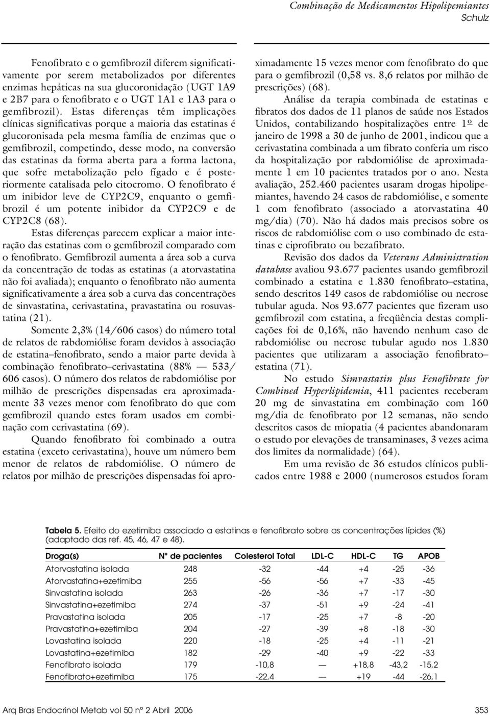 Estas diferenças têm implicações clínicas significativas porque a maioria das estatinas é glucoronisada pela mesma família de enzimas que o gemfibrozil, competindo, desse modo, na conversão das