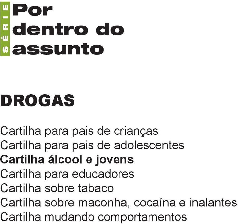 para educadores Cartilha sobre tabaco Cartilha sobre