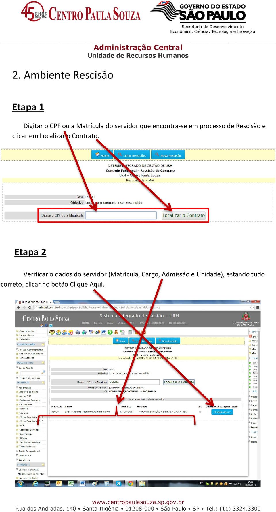 Localizar o Contrato.