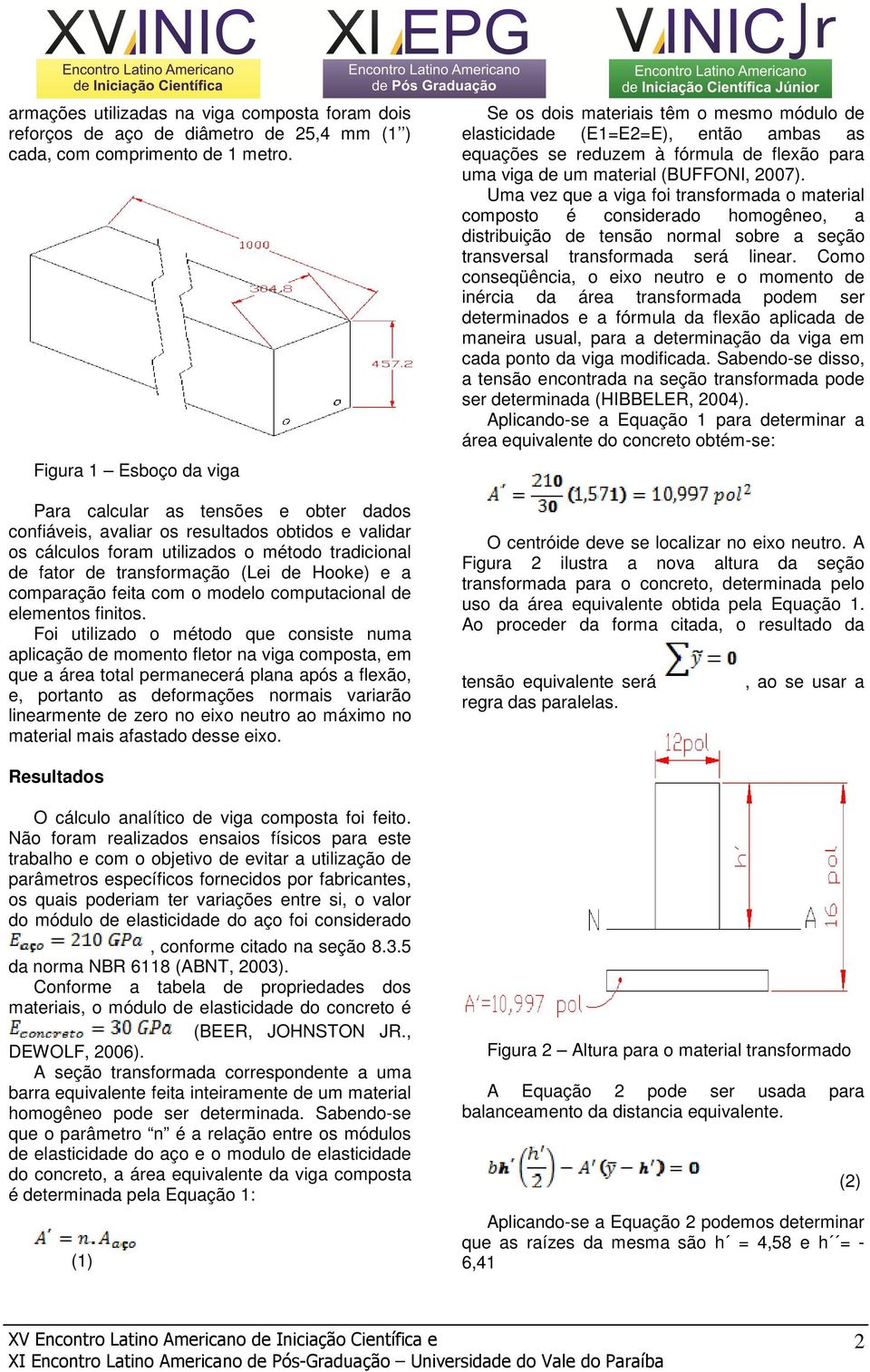 Hooke) e a comparação feita com o modelo computacional de elementos finitos.