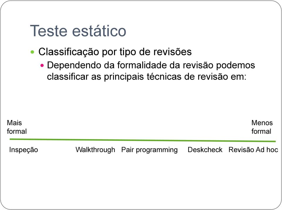 principais técnicas de revisão em: Mais formal Menos