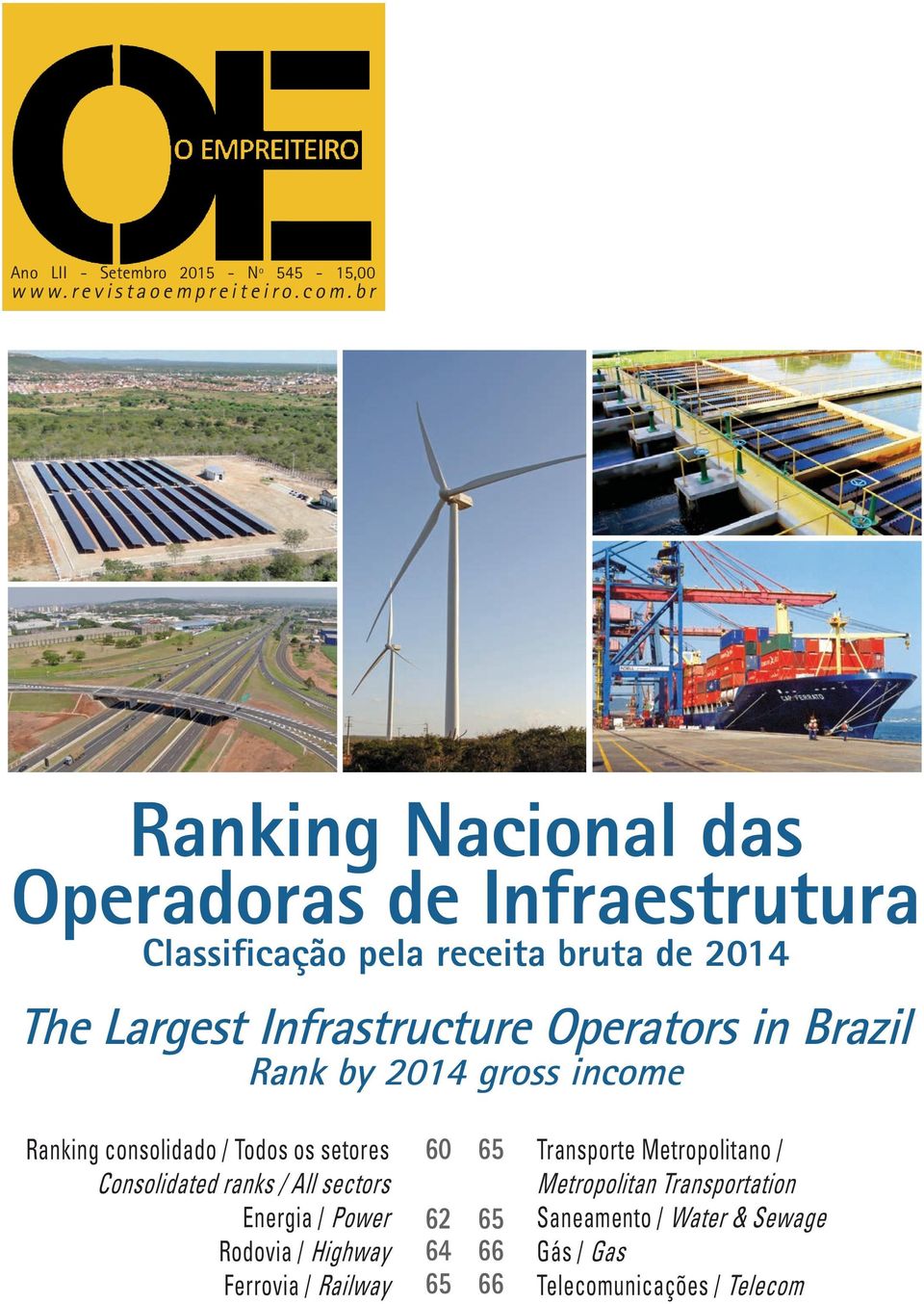 income Ranking consolidado / Todos os setores Consolidated ranks / All sectors Energia / Power Rodovia / Highway