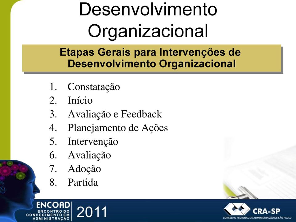 Constatação 2. Início 3. Avaliação e Feedback 4.