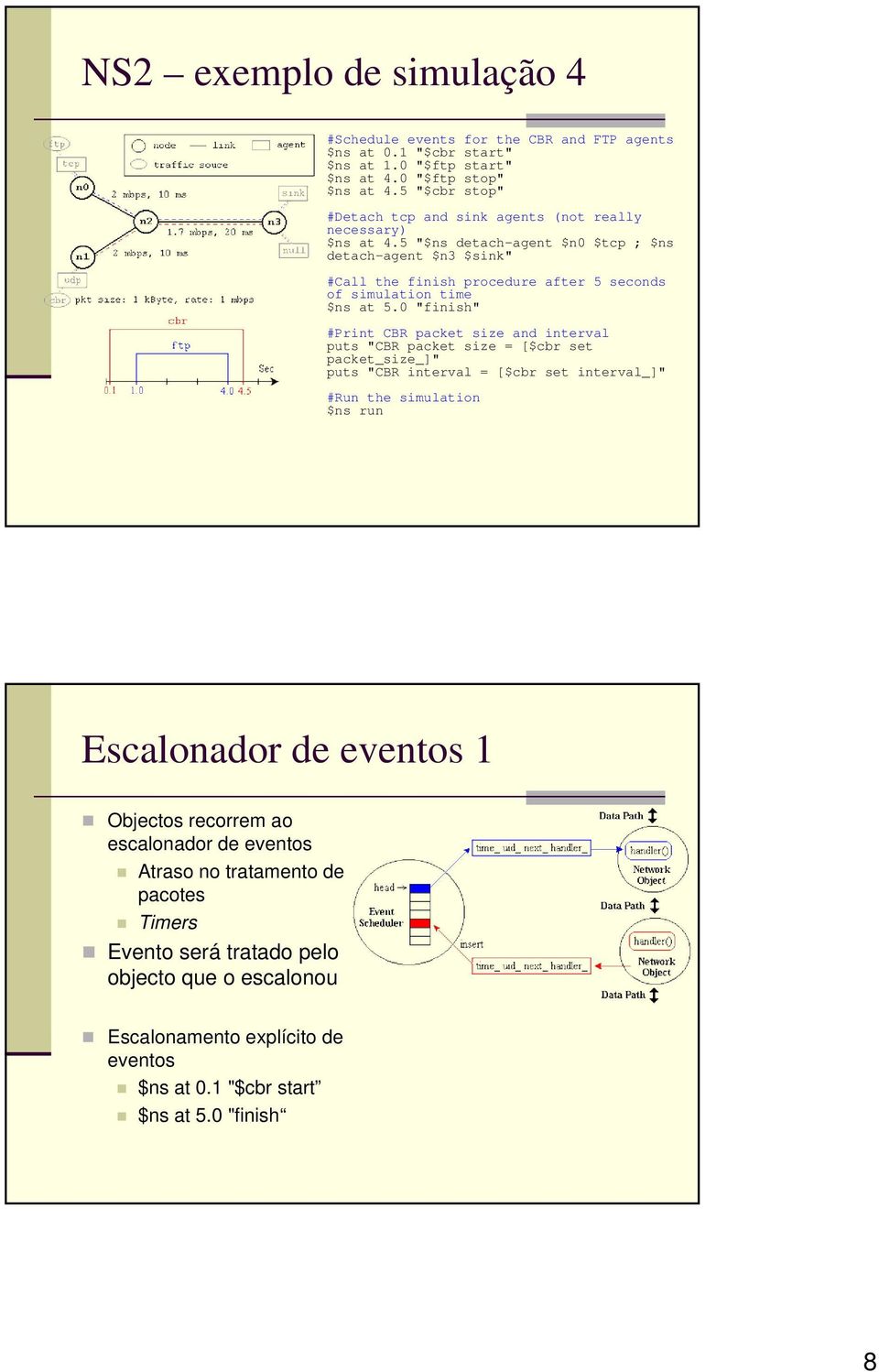 5 "$ns detach-agent $n0 $tcp ; $ns detach-agent $n3 $sink" #Call the finish procedure after 5 seconds of simulation time $ns at 5.