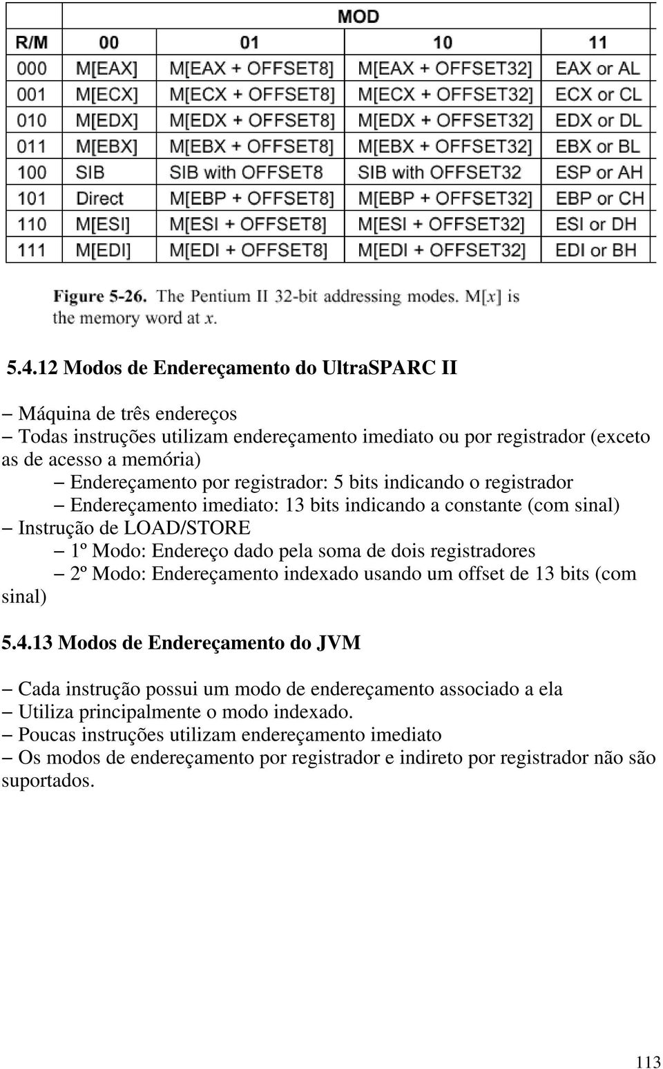 soma de dois registradores 2º Modo: Endereçamento indexado usando um offset de 13 bits (com sinal) 5.4.