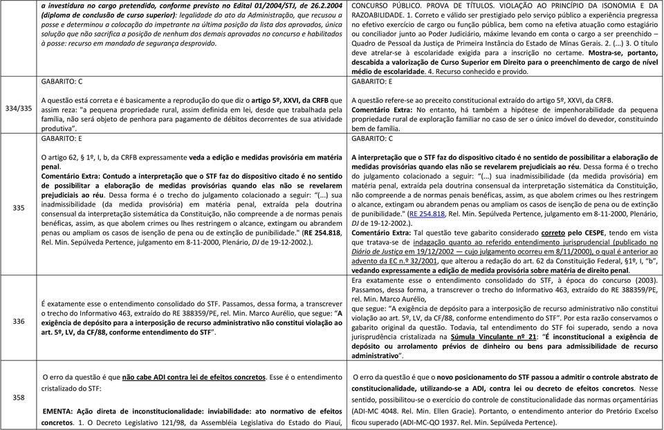 .2.2004 (diploma de conclusão de curso superior): legalidade do ato da Administração, que recusou a posse e determinou a colocação do impetrante na última posição da lista dos aprovados, única