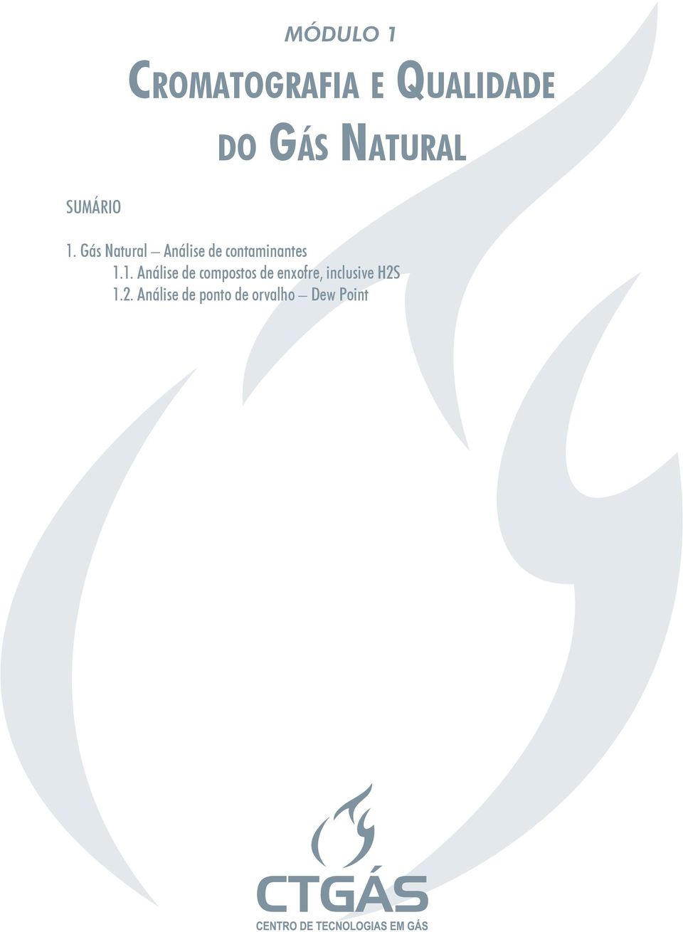 Gás Natural Análise de contaminantes 1.
