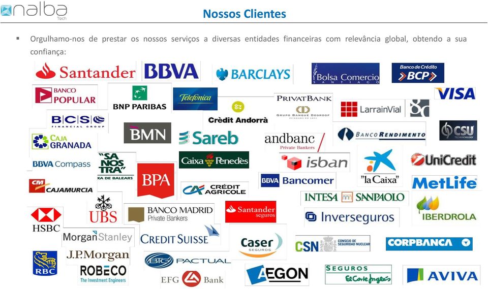 diversas entidades financeiras com