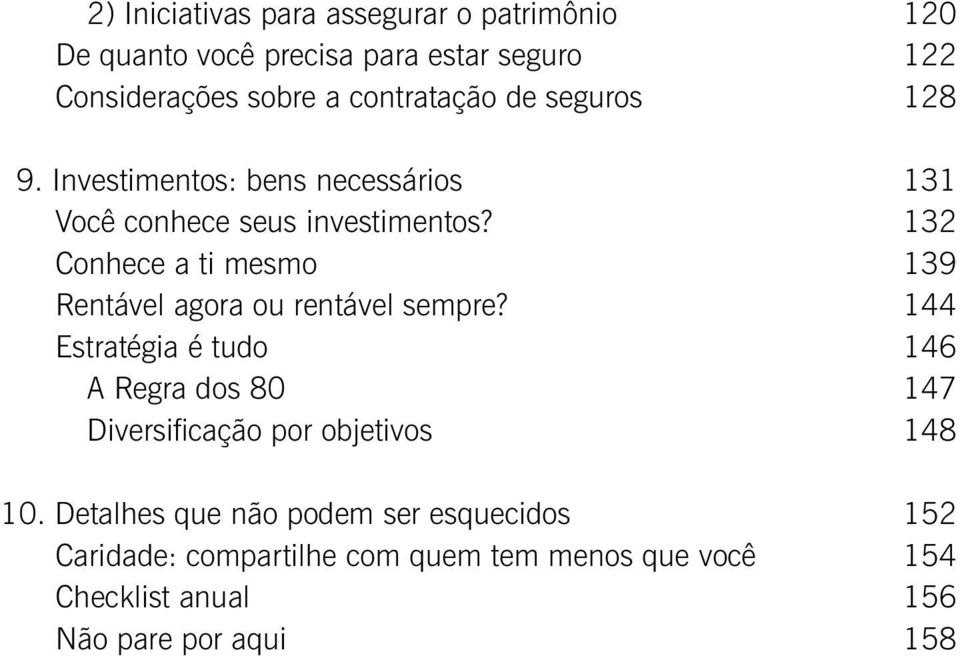 132 Conhece a ti mesmo 139 Rentável agora ou rentável sempre?