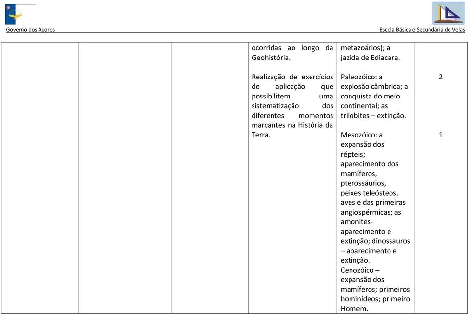 metazoários); a jazida Ediacara. Paleozóico: a explosão câmbrica; a conquista do meio continental; as trilobites extinção.