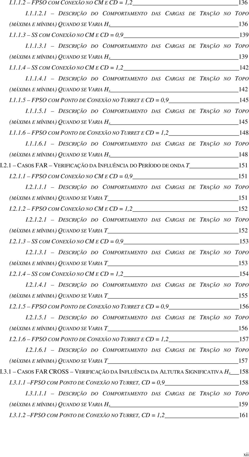 1.1.5.1 DESCRIÇÃO DO COMPORTAMENTO DAS CARGAS DE TRAÇÃO NO TOPO (MÁXIMA E MÍNIMA) QANDO SE VARIA H S 145 I.1.1.6 