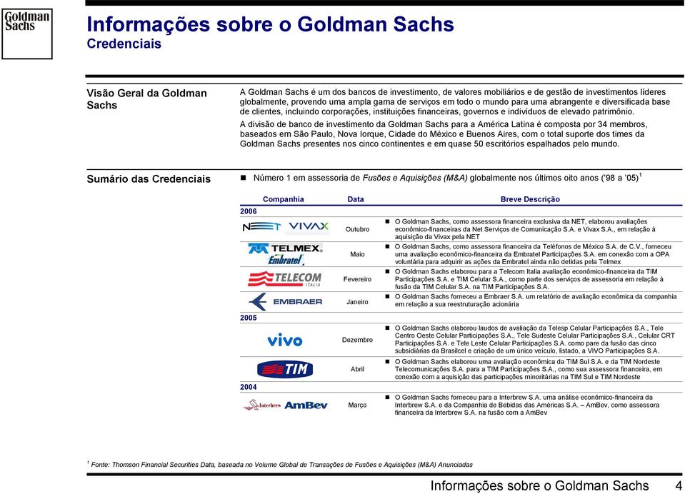 de investimentos líderes globalmente, provendo uma ampla gama de serviços em todo o mundo para uma abrangente e diversificada base de clientes, incluindo corporações, instituições financeiras,