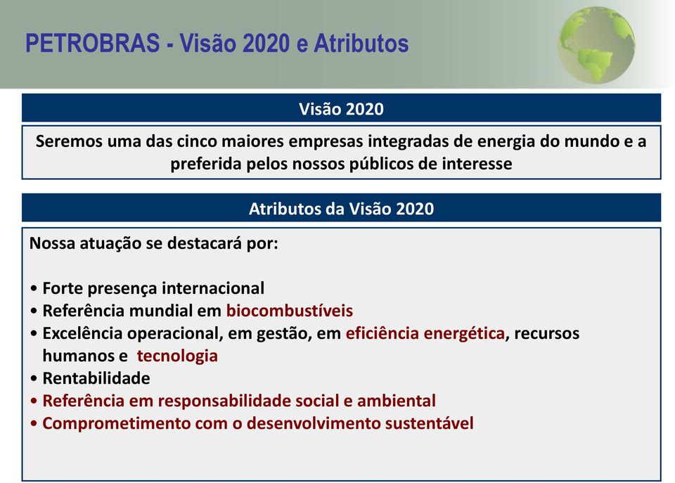 internacional Referência mundial em biocombustíveis Excelência operacional, em gestão, em eficiência energética, recursos