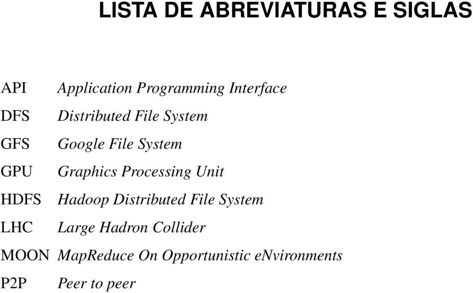 Graphics Processing Unit HDFS Hadoop Distributed File System LHC