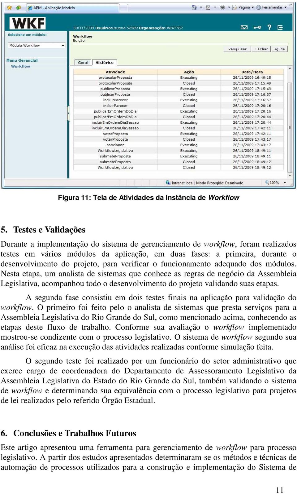 projeto, para verificar o funcionamento adequado dos módulos.