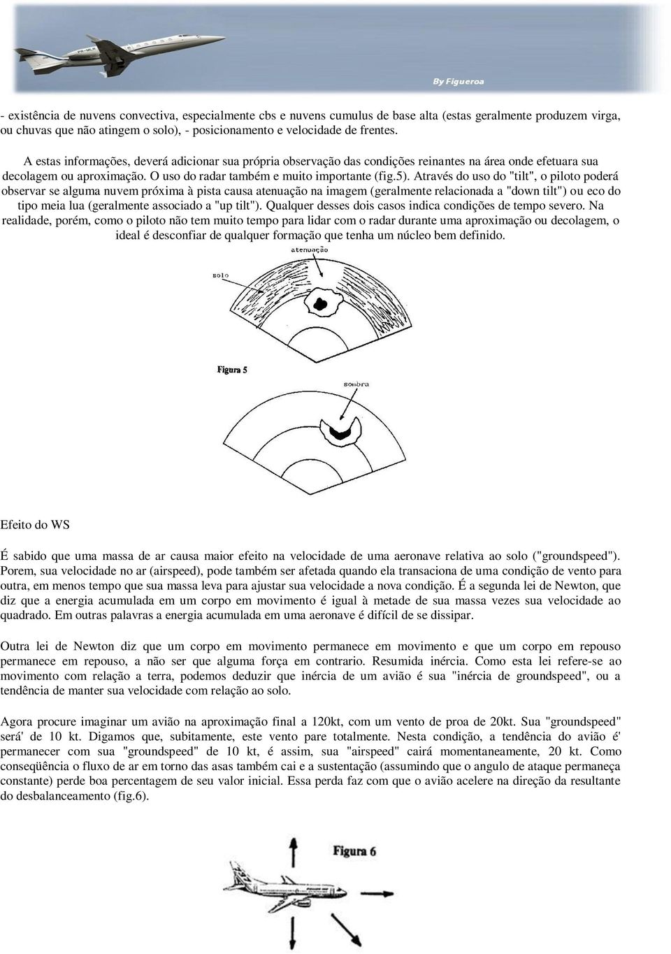 Através do uso do "tilt", o piloto poderá observar se alguma nuvem próxima à pista causa atenuação na imagem (geralmente relacionada a "down tilt") ou eco do tipo meia lua (geralmente associado a "up