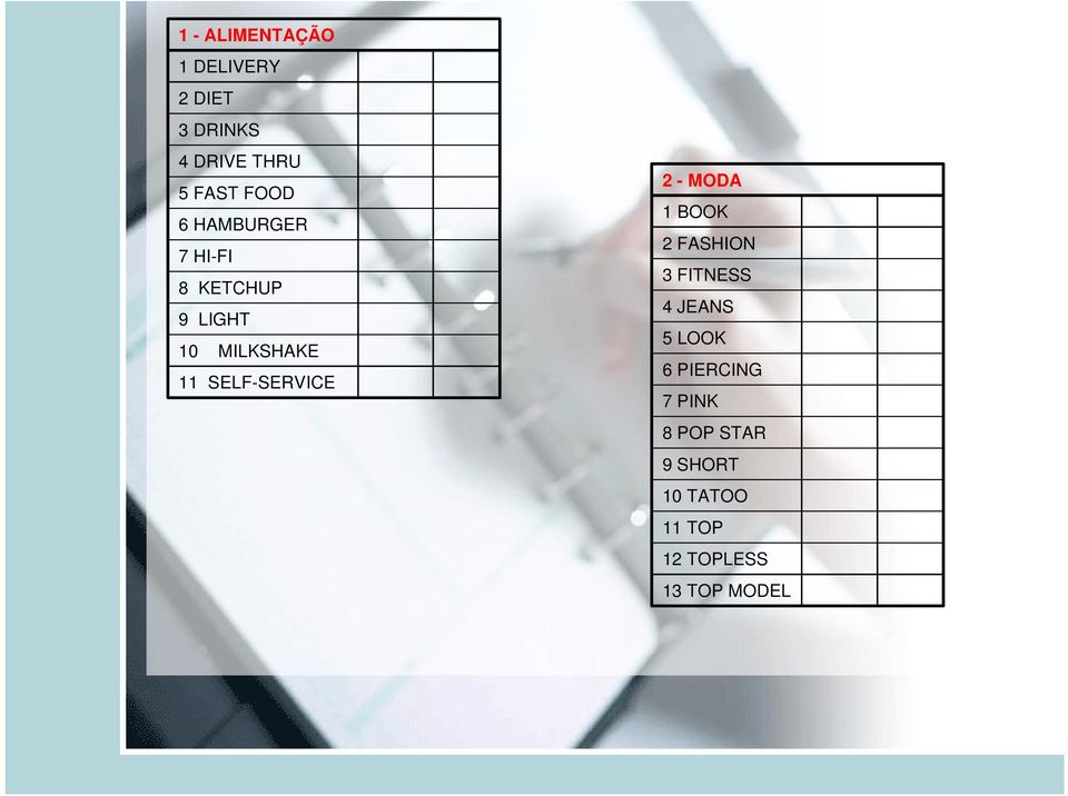 SELF-SERVICE 2 - MODA 1 BOOK 2 FASHION 3 FITNESS 4 JEANS 5 LOOK 6