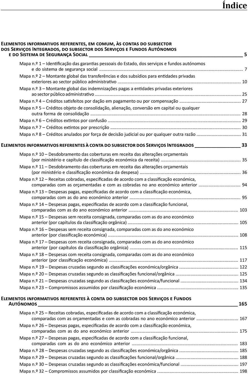 º 2 Montante global das transferências e dos subsídios para entidades privadas exteriores ao sector público administrativo... 1 Mapa n.